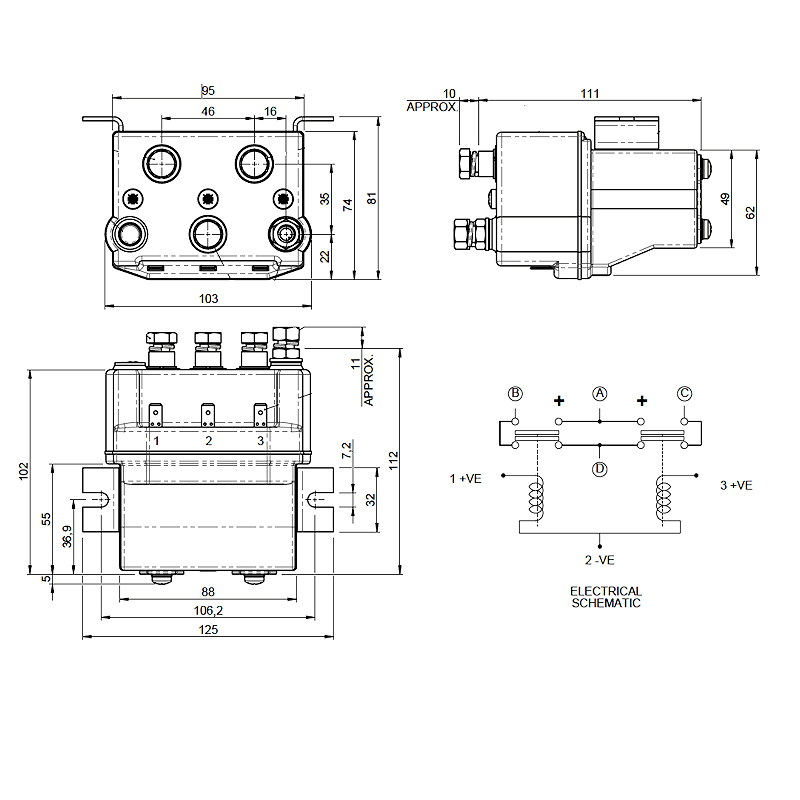 DC182-878PL 12V Reversing Solenoid - Highly Intermittent
