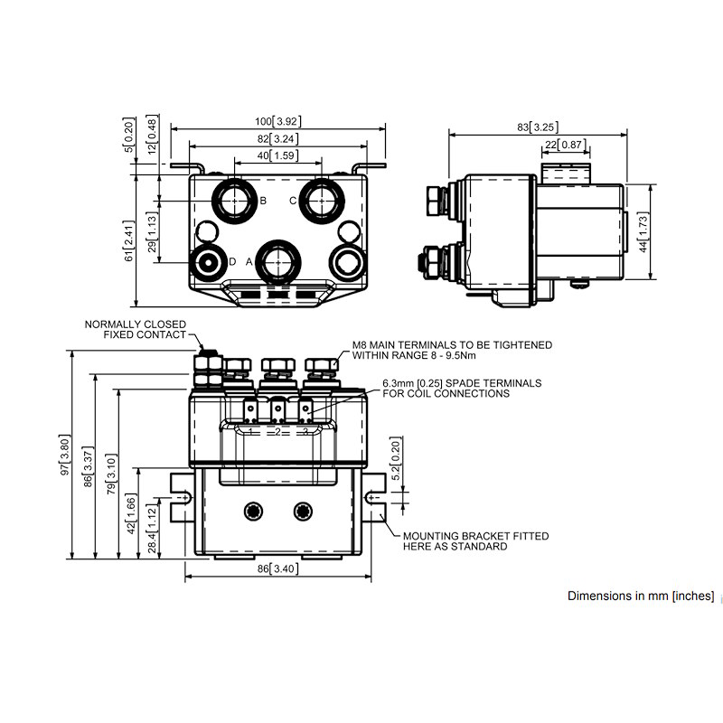 DC88-285P | Albright 36VDC Motor-reversing Solenoid - 100A