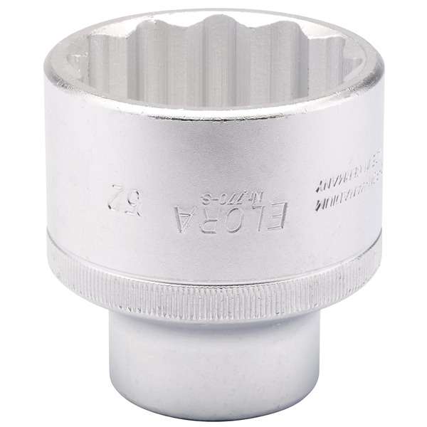Douille Bi-hexagonale Elora – 52 Mm, 3/4″ Drive, Chrome Plaqué, Référence 00872