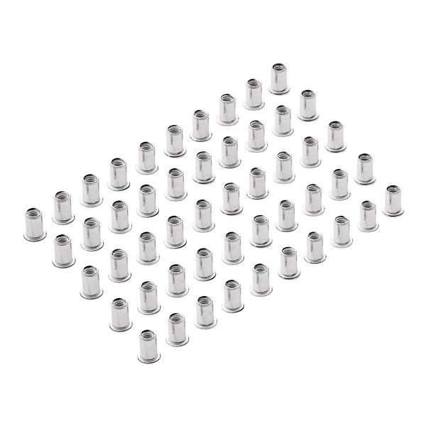 04053 Zinc Plated Threaded Insert Rivet Nuts M6x1.0mm Pk50