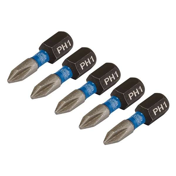 04934 | Draper Expert Cross Slot/PH Type Impact Screwdriver Bits No.1 x 25mm 1/4'' Hex (Pack of 5)