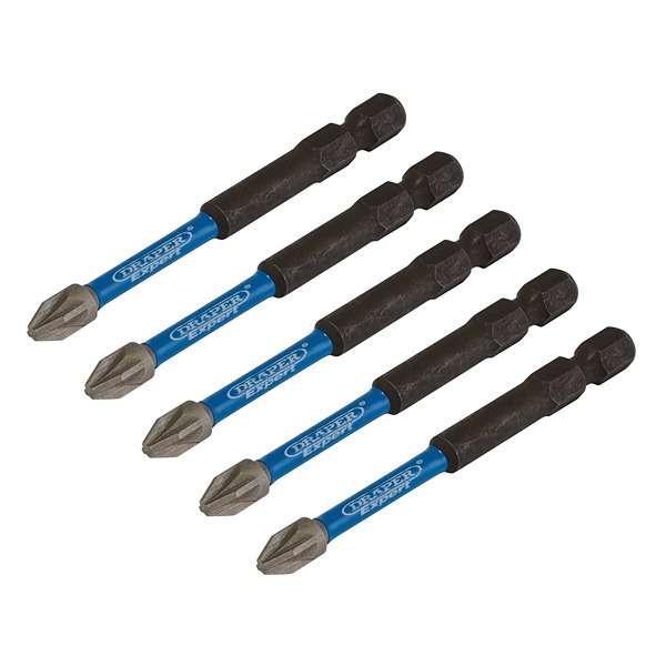 05675 Draper Expert PZType Impact Screwdriver Bits, No.2 x 75mm, 1/4