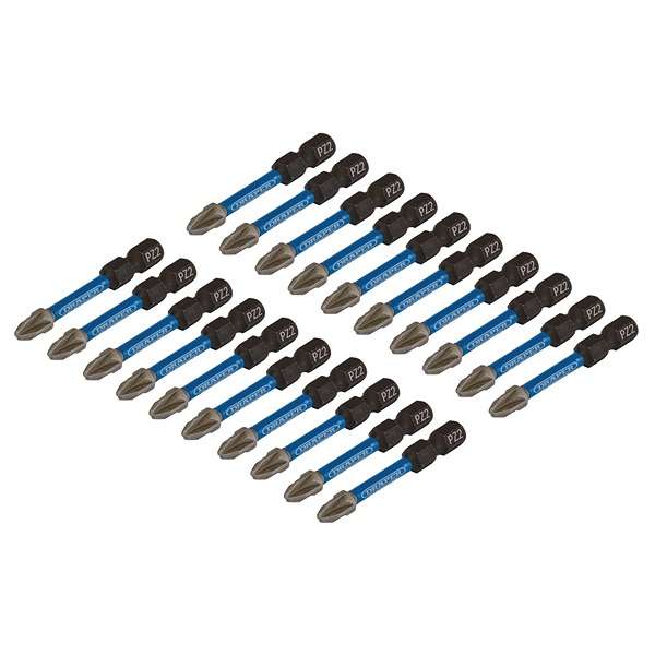 05696 | Draper Expert PZ-Type Impact Screwdriver Bits No.2 x 50mm 1/4'' Hex (Pack of 20)