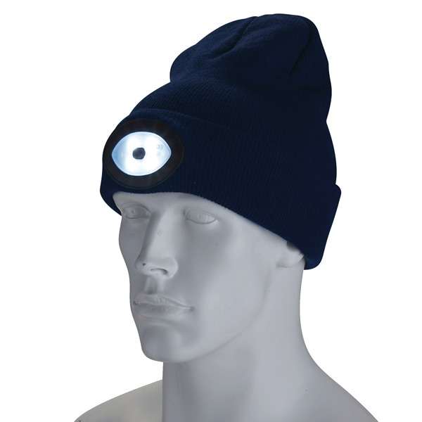 10007 | Beanie Hat with Rechargeable Torch One Size 1W 100 Lumens Navy Blue