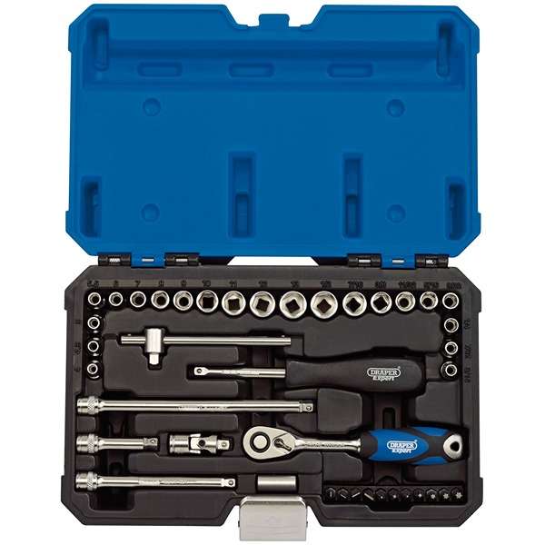 16445 | Draper Expert Combined MM/AF Socket Set 1/4'' Square Drive (40 Piece)