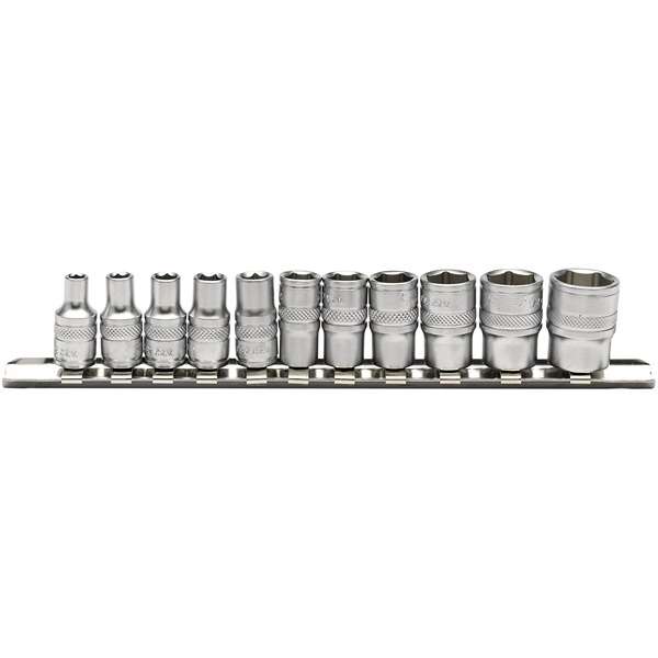 16488 Imperial Socket Set on a Metal Rail 1/4" 11 Piece