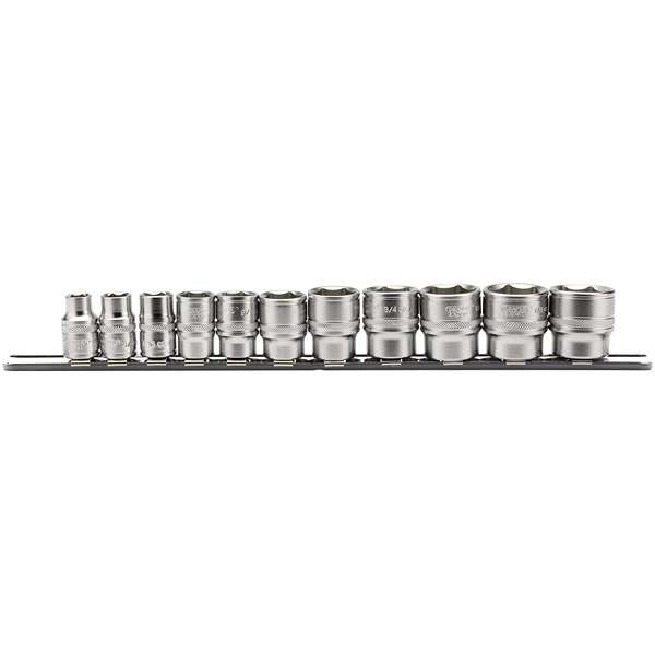 16493 | Imperial Socket Set on a Metal Rail 3/8'' Square Drive (11 Piece)