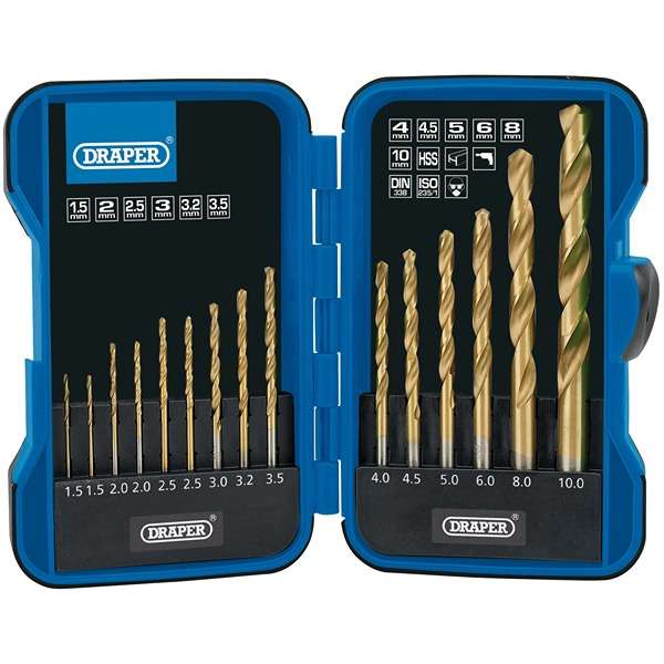 18549 | Metric Titanium Nitride Coated HSS Drill Bit Set (15 Piece)