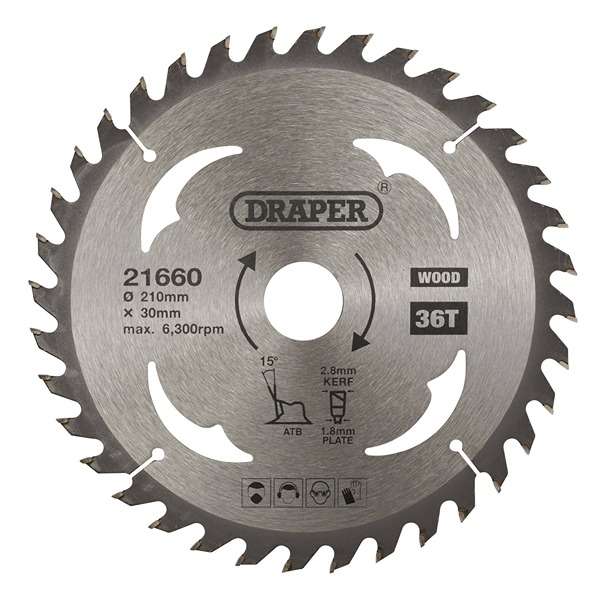 21660 | TCT Circular Saw Blade for Wood 210 x 30mm 36T