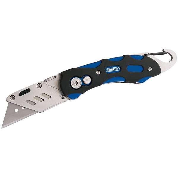 24383 | Folding Trimming Knife with Belt Clip Blue