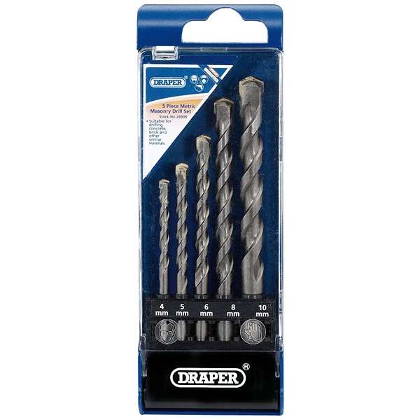 24909 Draper Tools Metric Masonry Drill Bit Set (5 Piece)