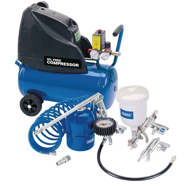 25936 | Direct Drive Oil Free Air Compressor 24L & Air Tool Kit