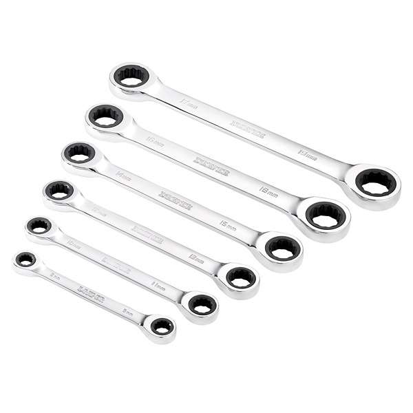 Double ratcheting sales wrench set