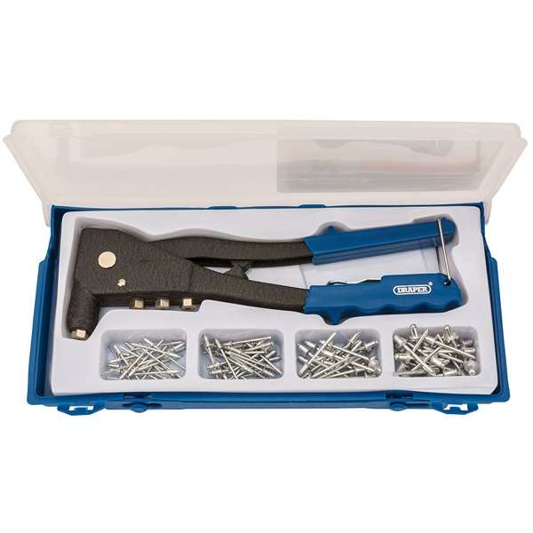 27843 Draper Hand Riveter Kit for Aluminium Rivets 1 x Case