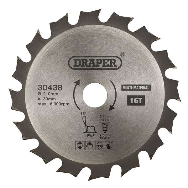 30438 | TCT Multi-Purpose Circular Saw Blade 210 x 30mm 16T