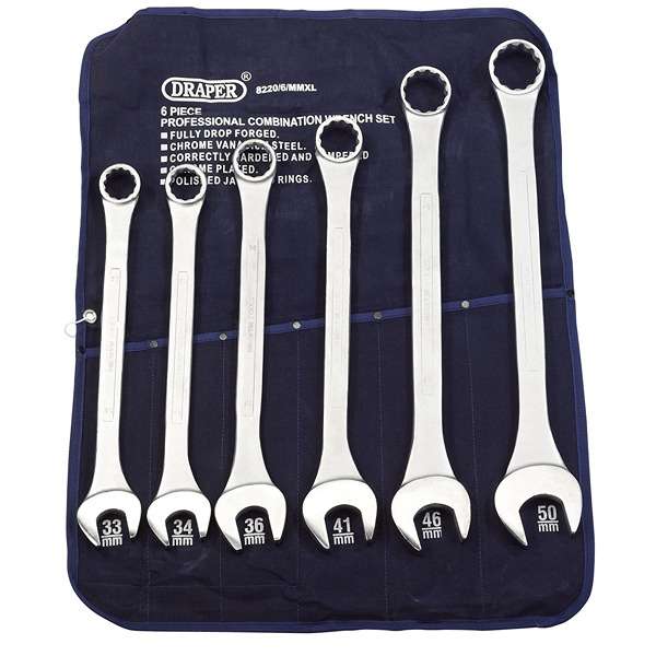 31167 | Heavy-duty Long Pattern Metric Combination Spanner Set (6 Piece)