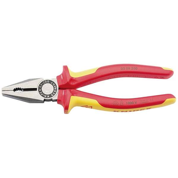 31920 | Knipex 03 08 200UKSBE VDE Fully Insulated Combination Pliers 200mm
