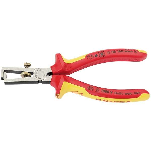31930 | Knipex 11 08 160UKSBE VDE Fully Insulated Wire Stripping Pliers 160mm