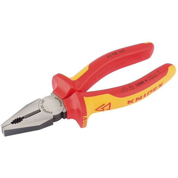 32019 | Knipex 03 08 160UKSBE VDE Fully Insulated Combination Pliers 160mm