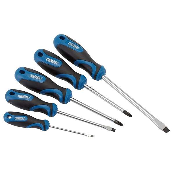 32610 | Soft Grip Screwdriver Set 3 x Plain Slot 1 x Cross Slot 1 x PZ TYPE (5 Piece)