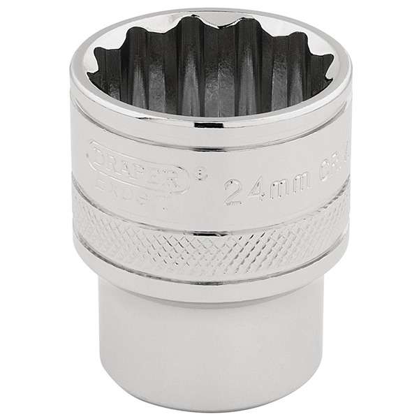 33372 | Draper HI-TORQ® 12 Point Socket 1/2'' Square Drive 24mm