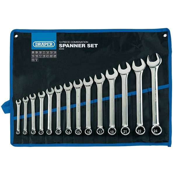 34236 | Draper HI-TORQ® Metric Combination Spanner Set (14 Piece)