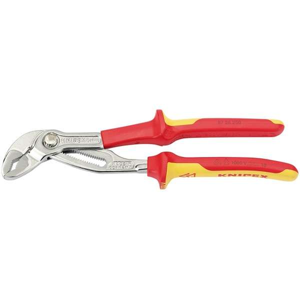 34672 | Knipex Cobra® 87 26 250 VDE Chrome Waterpump Pliers 250mm