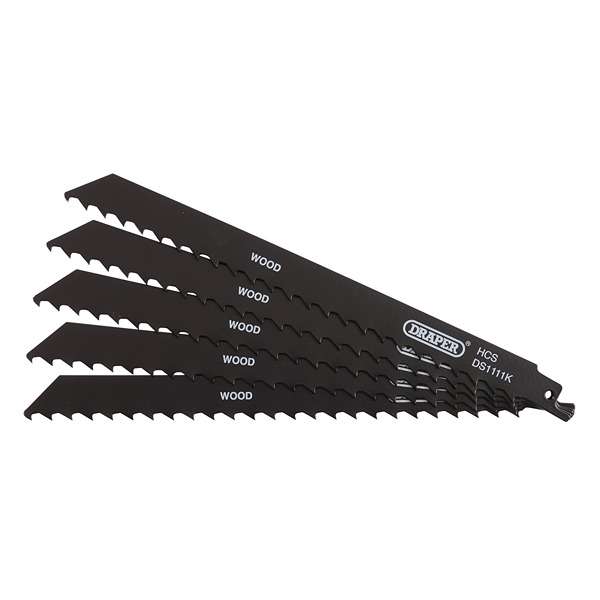 38589 | Reciprocating Saw Blades for Wood and Plastic Cutting 225mm 3tpi (Pack of 5)