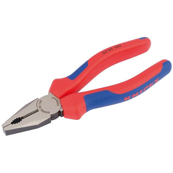 49170 | Knipex 03 02 160 SB Combination Pliers - Heavy-duty Handle 160mm