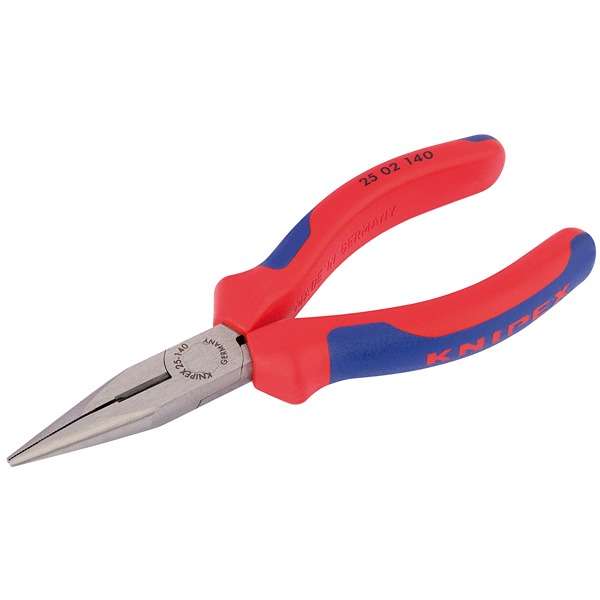49171 | Knipex 25 02 140 SB Long Nose Pliers - Heavy-duty Handles 140mm