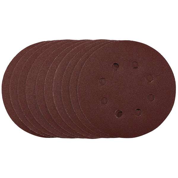 54756 | Punched Sanding Discs 125mm Hook & Loop 120 Grit (Pack of 10)