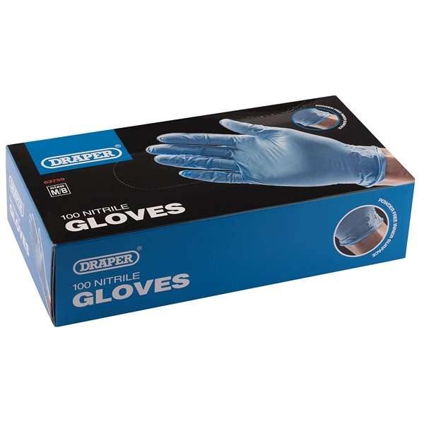 63759 Draper Tools Medium Nitrile Gloves (Box of 100)