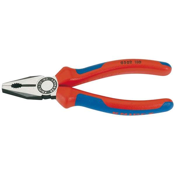 69574 | Knipex 03 02 180 SBE Combination Pliers - Heavy-duty Handle 180mm
