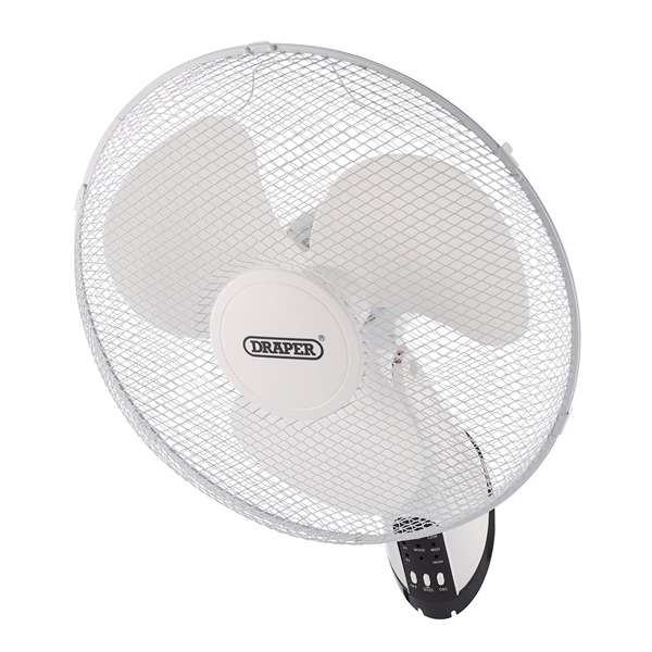 70975 | 230V Oscillating Wall Mounted Fan with Remote Control 16''/400mm 3 Speed