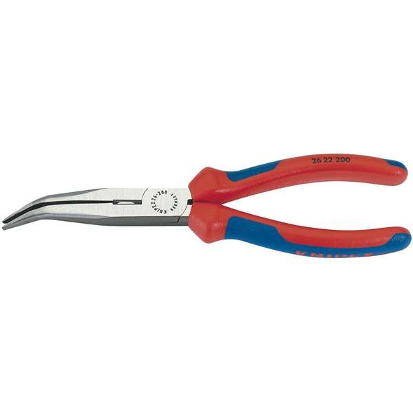 77004 | Knipex 26 22 200 Angled Long Nose Pliers with Heavy-duty Handles 200mm