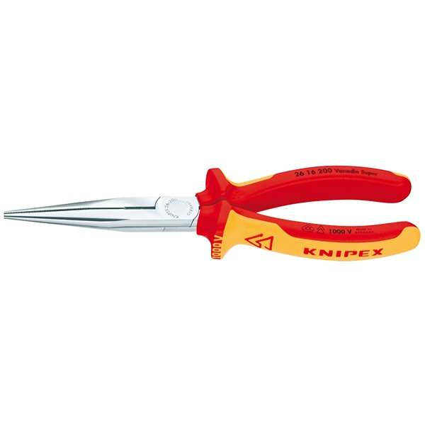 81246 | Knipex 26 16 200 SBE Fully Insulated Long Nose Pliers 200mm