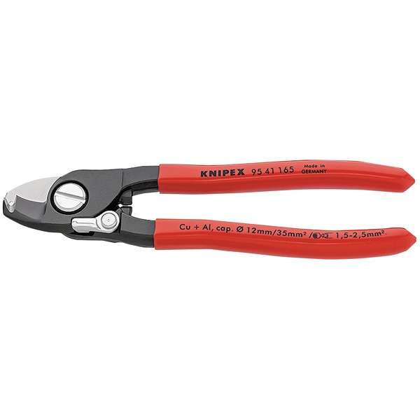 82576 | Knipex 95 41 165SBE Copper or Aluminium Only Cable Shear with Sprung Handles 165mm