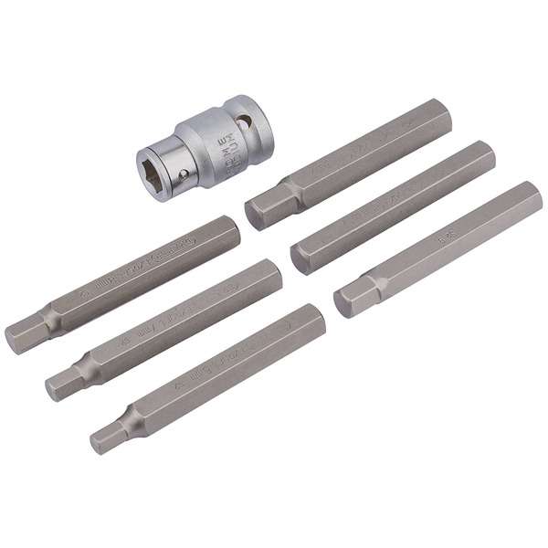 83564 | Hexagon Bit Set and Holder 1/2'' Square Drive 6 - 12mm (7 Piece)