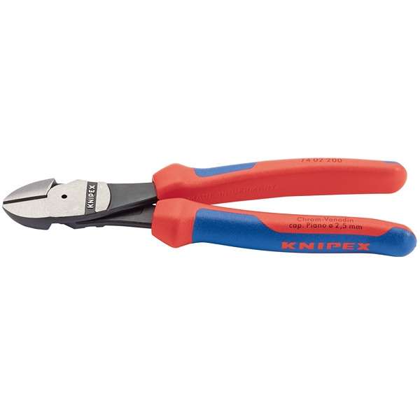 88145 | Knipex 74 02 200 High Leverage Diagonal Side Cutter with Comfort Grip Handles 200mm
