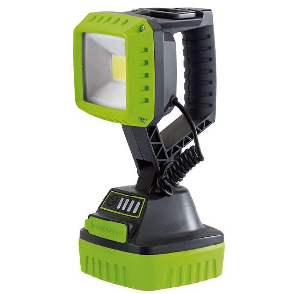 90033 | COB LED Rechargeable Worklight 10W 1000 Lumens Green 4 x 2.2Ah Batteries