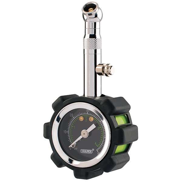 91365 Draper Tyre Pressure Gauge TPGP 0 60psi 0 4 bar