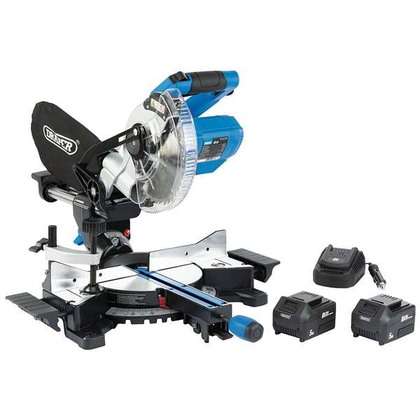99631 D20 20V Brushless 185mm Sliding Compound Mitre Saw Kit (+2 x