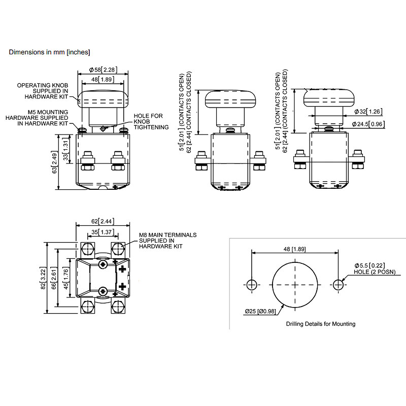 ED252B-4 | Albright 250A Battery Isolator - 150VDC