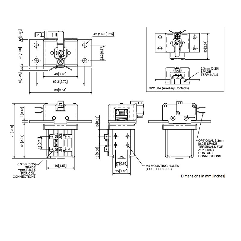 SW150A-1071 | Albright SPST Contactor - 12VDC 150A