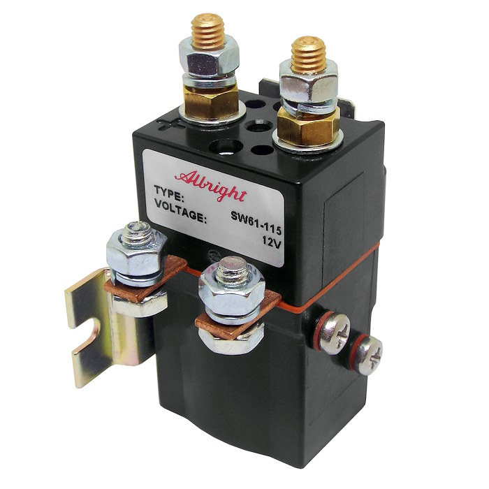 SW61-115 Albright 12V DC Single-pole Double-throw 80A Solenoid - Continuous