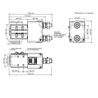 SU280B-1003 Albright Single-acting 24V 250A Contactor - Intermittent with Blowouts