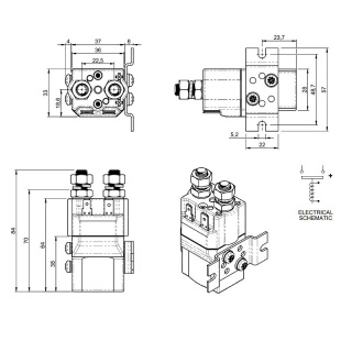 SU60-2439P | Albright Single-acting 48V Solenoid 100A - IP66