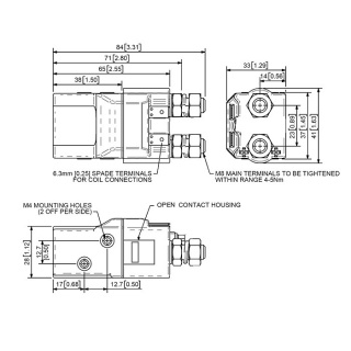 SU60B-2001 Albright 12V DC Single-acting Solenoid Continuous 100A - With Blowouts