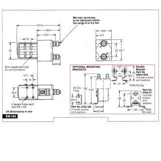 SW180B-1 Albright Single-acting Solenoid Contactor 12V Intermittent