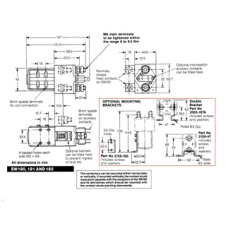 SW181-1 Albright 12V Single-pole Double-throw Solenoid Contactor - Intermittent